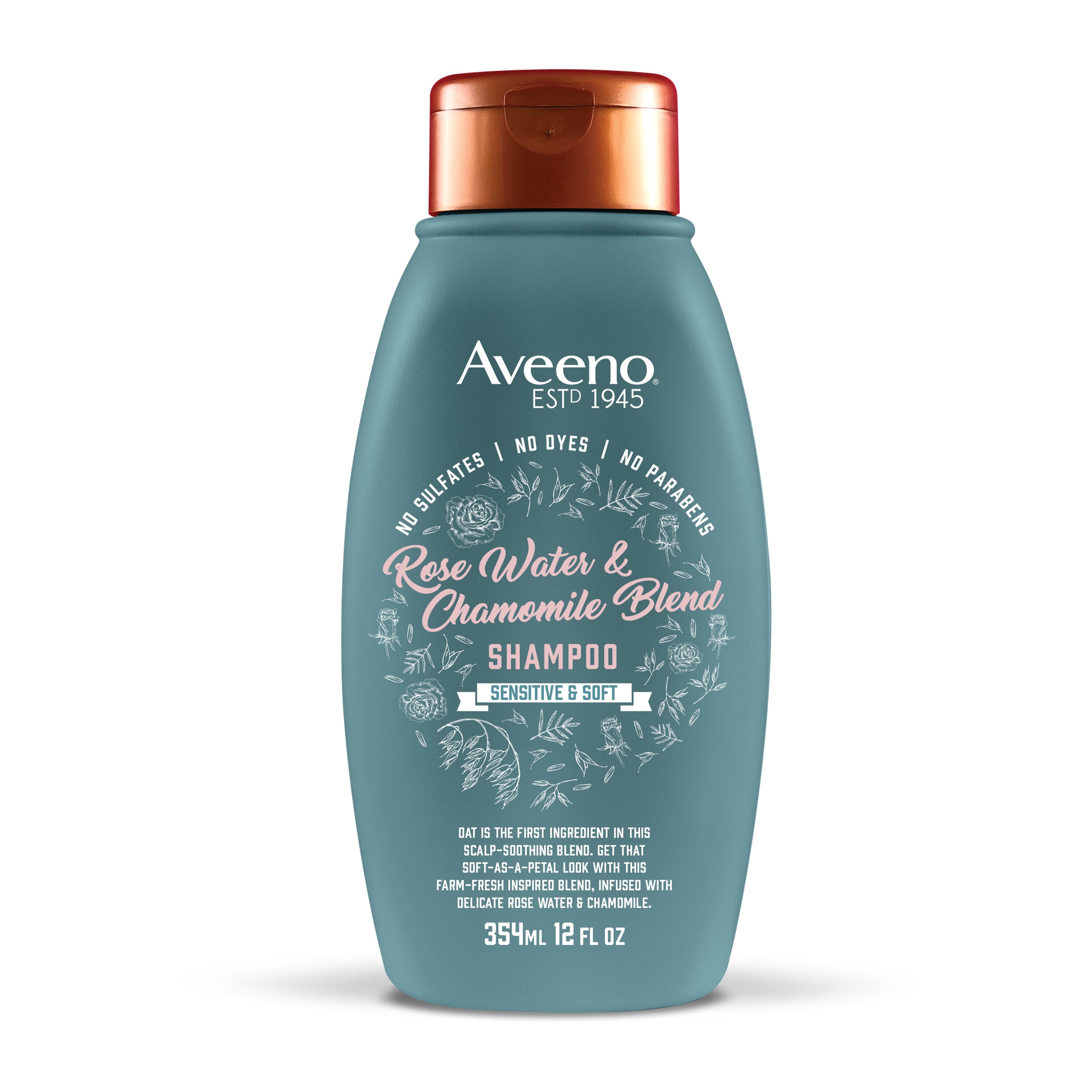 Aveeno Sensitive & Soft - Champú, Rosewater & Chamomile, 12 oz