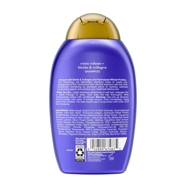 OGX Extra Strength Thick & Full + Biotin & Collagen Shampoo, 13 OZ