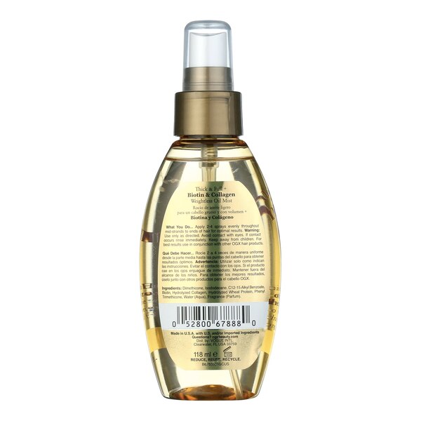 OGX Thick & Full + Biotin & Collagen Weightless Oil Mist, 4 OZ