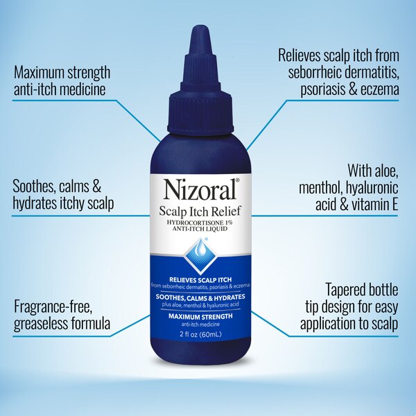 Nizoral Scalp Itch Relief Anti-Itch Liquid with 1% Hydrocortisone, 2 OZ