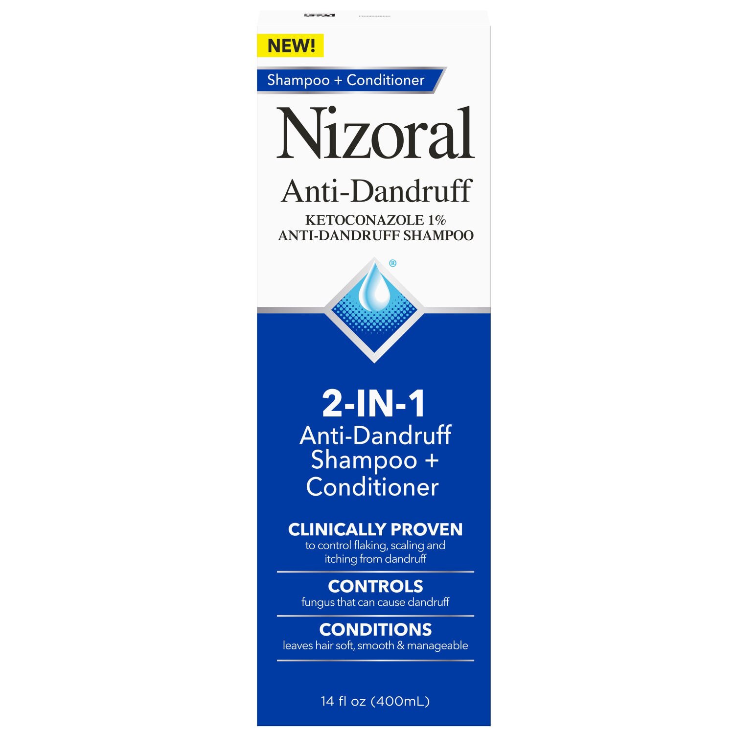 Nizoral Anti-Dandruff 2-in-1 Shampoo & Conditioner with 1% Ketoconazole, 14 OZ