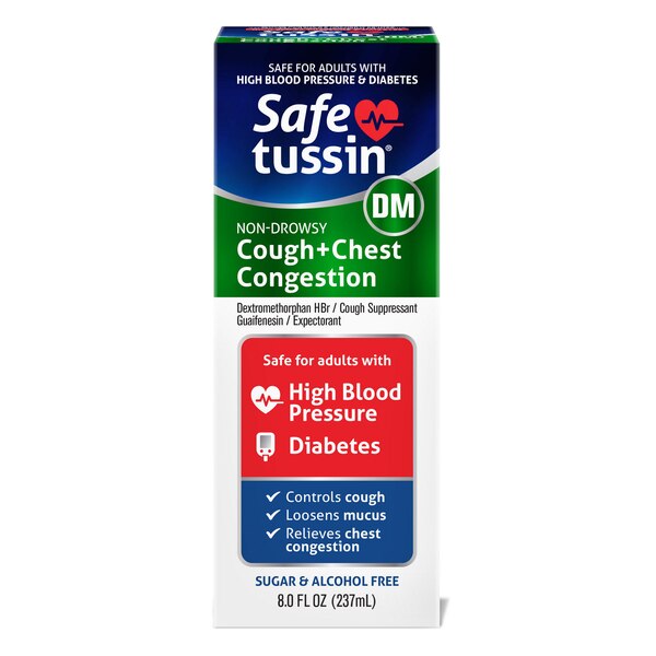 Safetussin DM Non-Drowsy Cough + Chest Congestion, 8 OZ