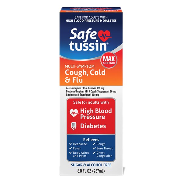 Safetussin Multi Symptom Liquid, 8 OZ