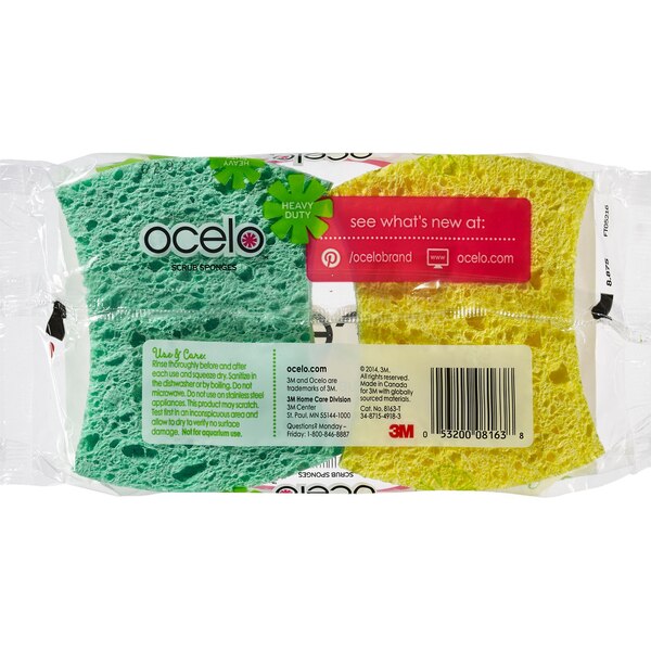 O-cel-o Heavy Duty Scrub Sponges, 2 Pack
