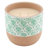 Northern Lights Green Patterned Ceramic Candle, Citronella & Lemongrass Scent, 18 oz , thumbnail image