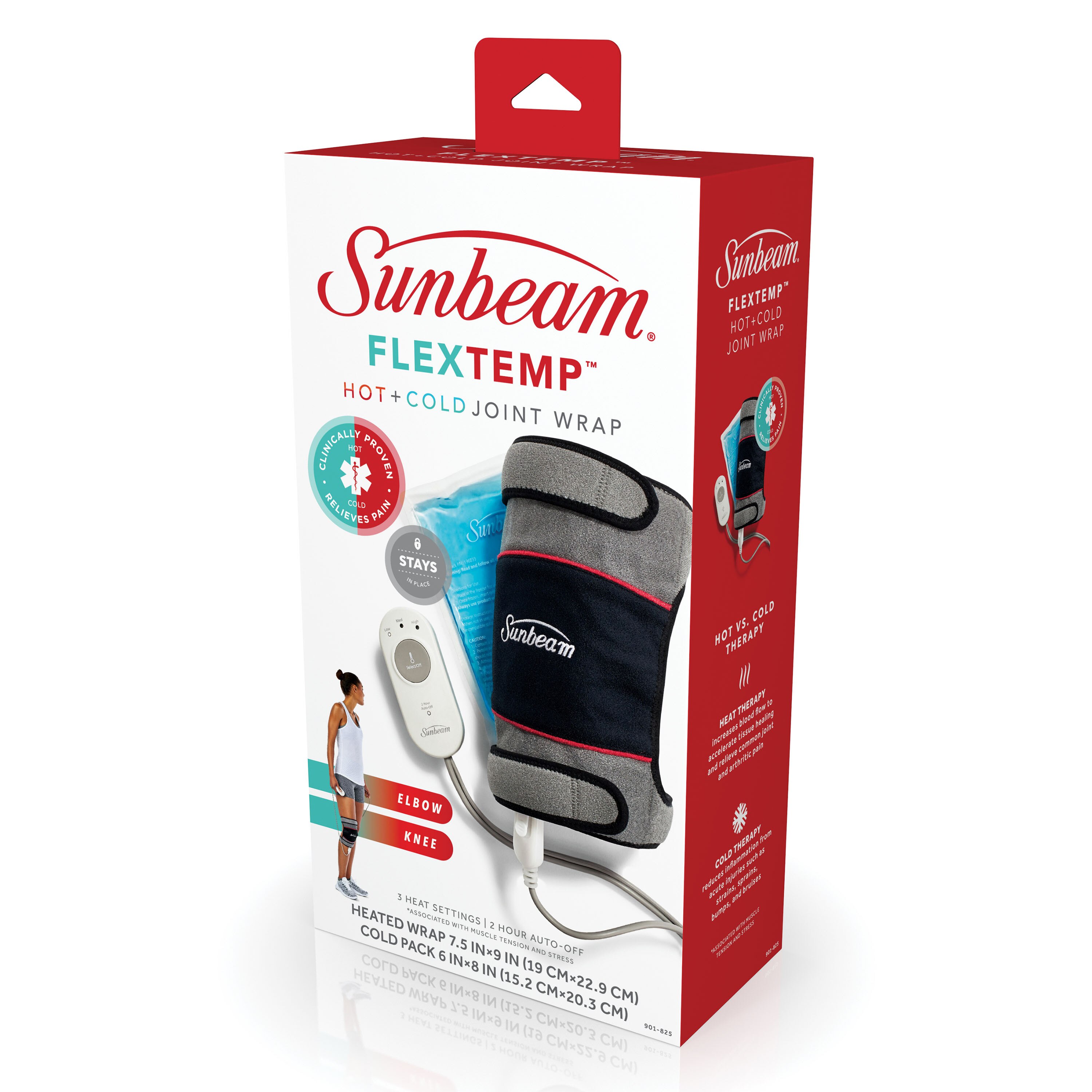 Sunbeam FlexTemp Hot + Cold Joint Wrap, 3HS LED, Gray