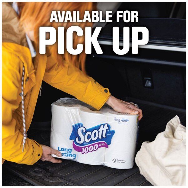 Scott 1000 Sheets Per Roll Toilet Paper, Bath Tissue, 4 ct