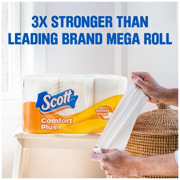 Scott ComfortPlus Toilet Paper, 18 Double Rolls, 231 Sheets per Roll, Septic-Safe, 1-Ply Toilet Tissue