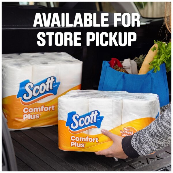 Scott ComfortPlus Toilet Paper, 18 Double Rolls, 231 Sheets per Roll, Septic-Safe, 1-Ply Toilet Tissue