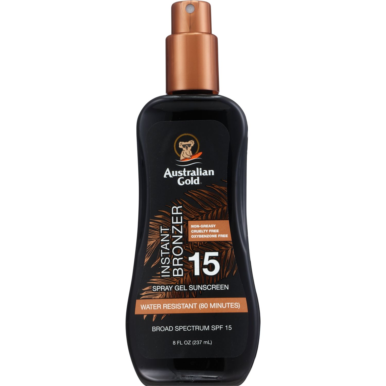 Australian Gold Spray Gel Sunscreen With Instant Bronzer, 8 OZ