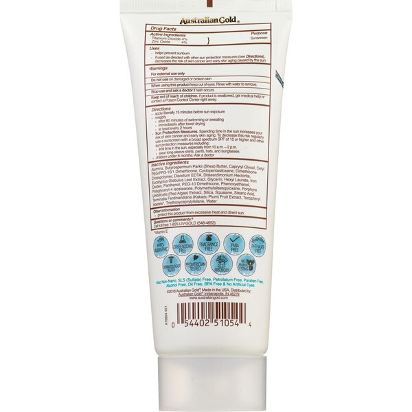 Australian Gold Botanical SPF 50 Tinted Face Mineral Sunscreen Lotion, 3 OZ