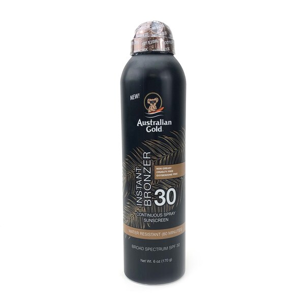 Australian Gold Continuous Spray Sunscreen With Instant Bronzer, 6 OZ