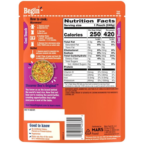 Ben's Original Ready Rice, Jasmine, 8.5 oz