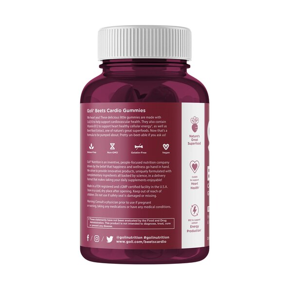 Goli Beets Cardio Gummies, 60 CT