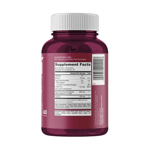 Goli Beets Cardio Gummies, 60 CT