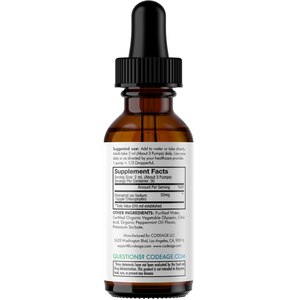 Codeage Vegan Chlorophyll Liquid Drops with Vegetable Glycerin, Peppermint Oil Flavor, 2 OZ