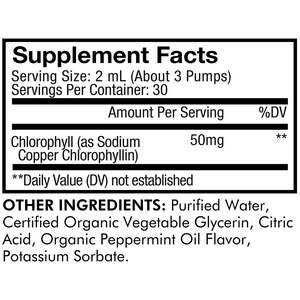 Codeage Vegan Chlorophyll Liquid Drops with Vegetable Glycerin, Peppermint Oil Flavor, 2 OZ
