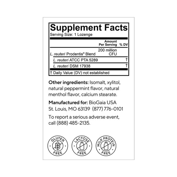 BioGaia Prodentis Oral Health Probiotic, Mint, 30 CT