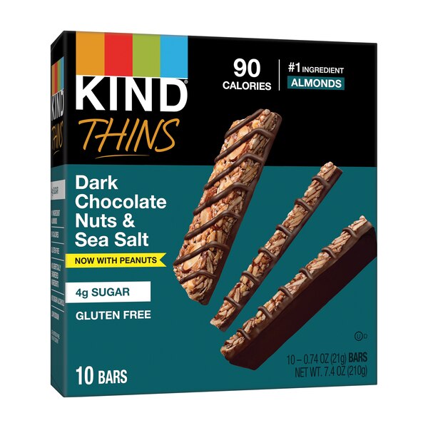 Kind Thins, Dark Chocolate Nuts & Sea Salt, 10 ct
