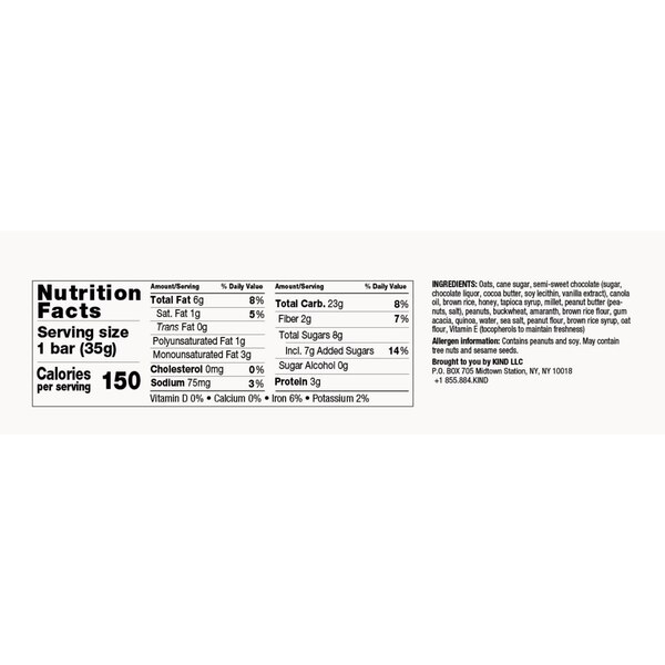 KIND nacks Granola Bar, Drizzled Dark Chocolate Peanut Butter, 5ct, 5.8 oz