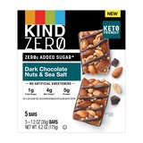 KIND ZEROg, Added Sugar Bars, Keto Friendly Snacks, Dark Chocolate Nuts and Sea Salt, 5 ct, 6.2 oz, thumbnail image