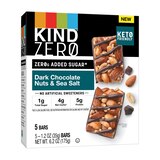 KIND ZEROg, Added Sugar Bars, Keto Friendly Snacks, Dark Chocolate Nuts and Sea Salt, 5 ct, 6.2 oz, thumbnail image