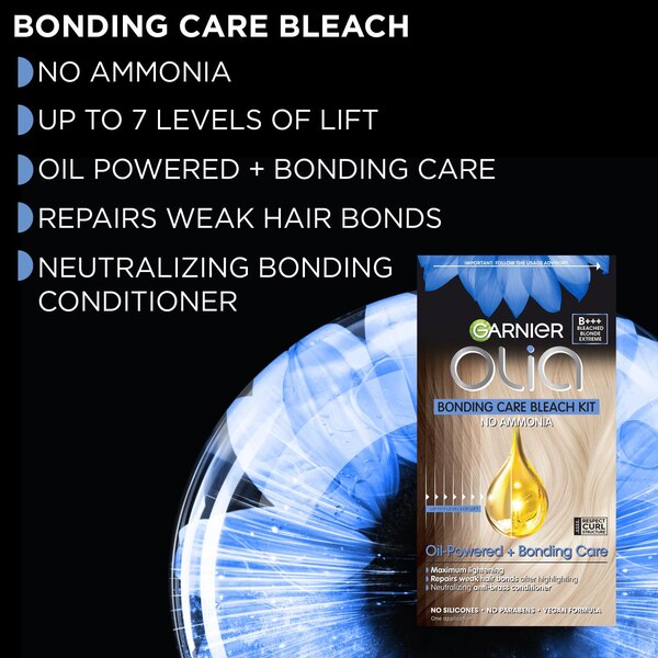 Garnier Olia Oil Powered Ammonia Free Hair Bleach Kit, B+++ Bleached Blonde Extreme
