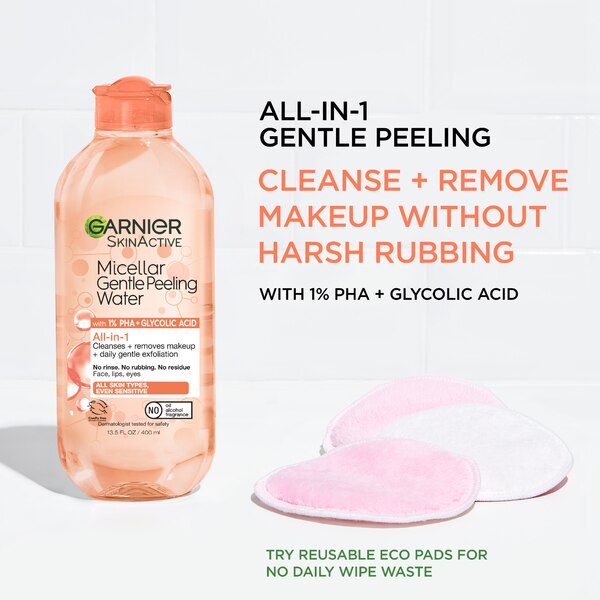 Garnier SkinActive Micellar Gentle Peeling Water with PHA , Glycolic Acid, 13.53 fl oz