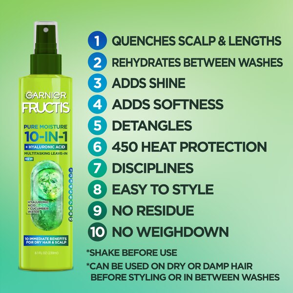Garnier Fructis Pure Moisture 10-in-1 Spray, 8.1 OZ