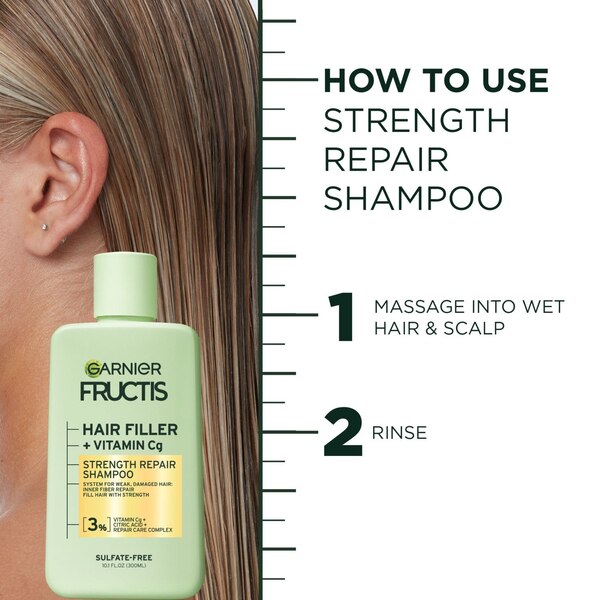 Garnier Fructis Hair Filler Vitamin Cg Strength Repair Shampoo, 10.1 OZ
