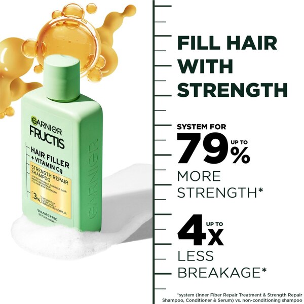 Garnier Fructis Hair Filler Vitamin Cg Strength Repair Shampoo, 10.1 OZ