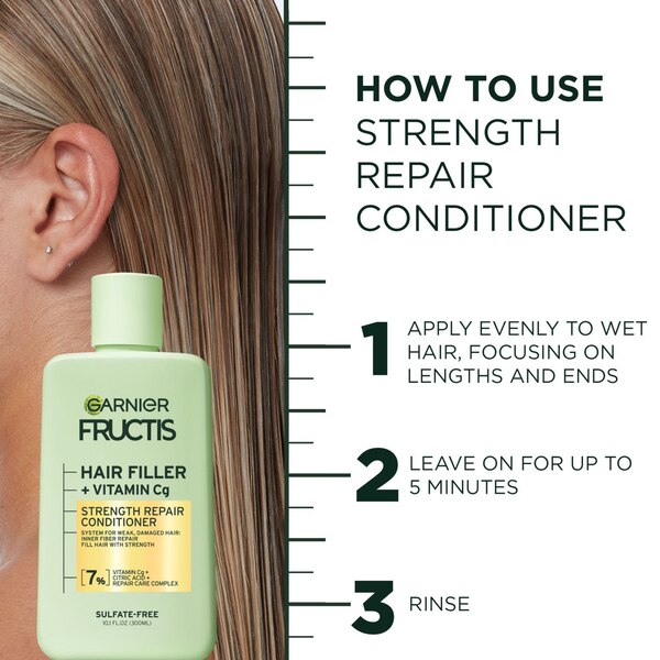 Garnier Fructis Hair Filler Vitamin Cg Strength Repair Conditioner, 10.1 OZ