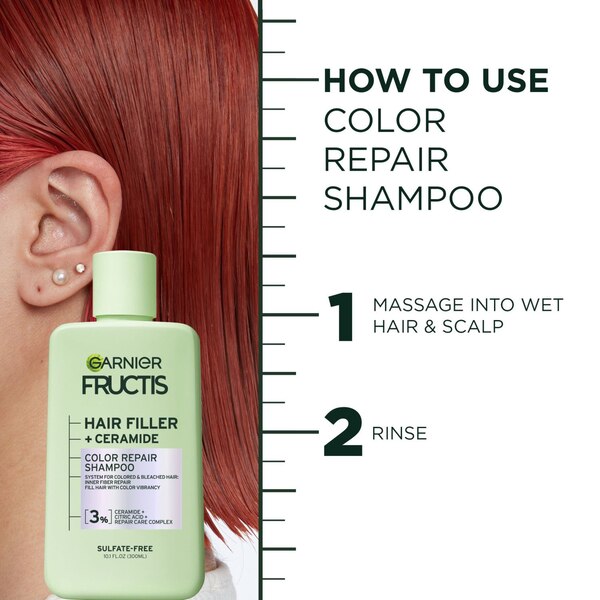 Garnier Fructis Hair Filler Ceramide Color Repair Shampoo, 10.1 OZ