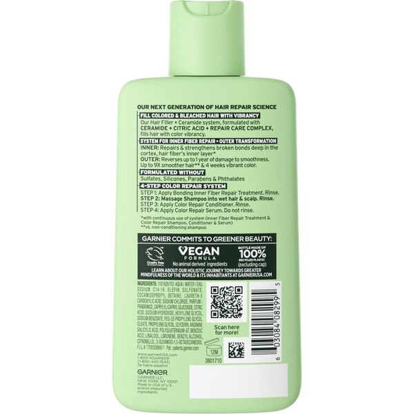 Garnier Fructis Hair Filler Ceramide Color Repair Shampoo, 10.1 OZ