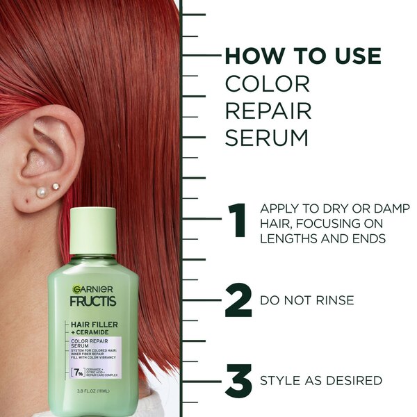 Garnier Fructis Hair Filler Ceramide Color Repair Serum, 3.8 OZ