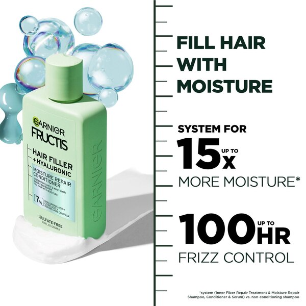 Garnier Fructis Hair Filler Hyaluronic Moisture Repair Conditioner, 10.1 OZ
