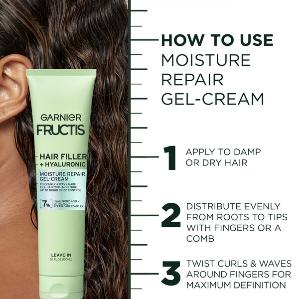 Garnier Fructis Hair Filler Hyaluronic Moisture Repair Gel-Cream, 5.1 OZ