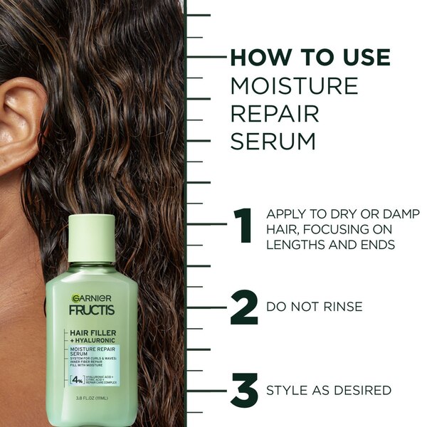 Garnier Fructis Hair Filler Hyaluronic Moisture Repair Serum, 3.8 OZ