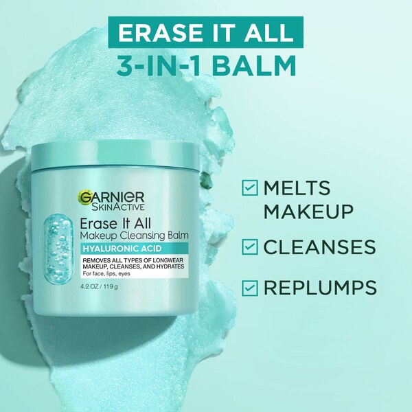 Garnier SkinActive Erase It All Makeup Cleansing Balm with Hyaluronic Acid, 4.2 OZ
