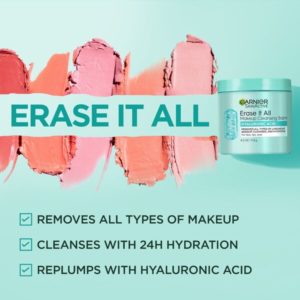 Garnier SkinActive Erase It All Makeup Cleansing Balm with Hyaluronic Acid, 4.2 OZ