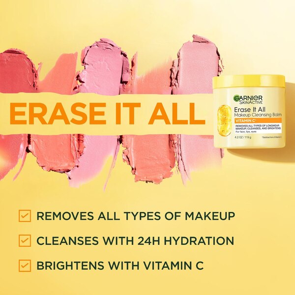 Garnier SkinActive Erase It All Makeup Cleansing Balm with Vitamin C, 4.2 OZ