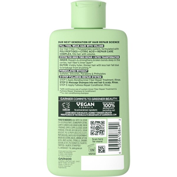 Garnier Fructis Hair Filler Polypeptides Fullness Repair Shampoo, 10.1 OZ