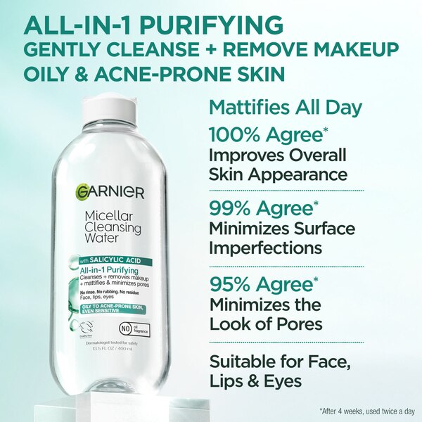 Garnier Micellar Cleansing Water with Salicylic Acid, 13.5 OZ