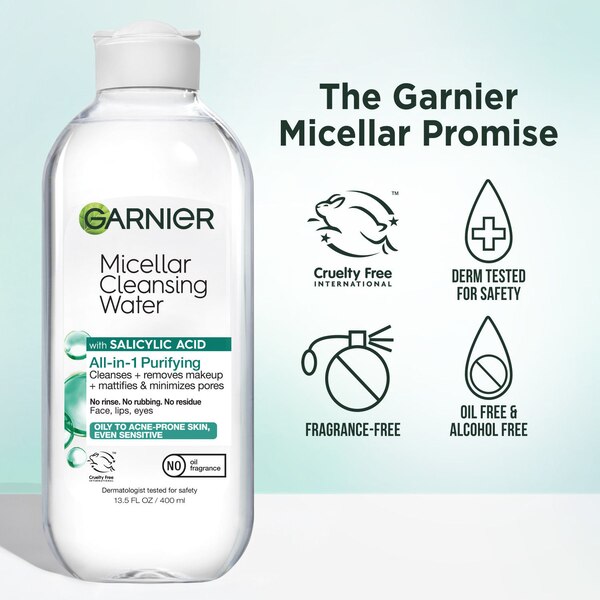 Garnier Micellar Cleansing Water with Salicylic Acid, 13.5 OZ
