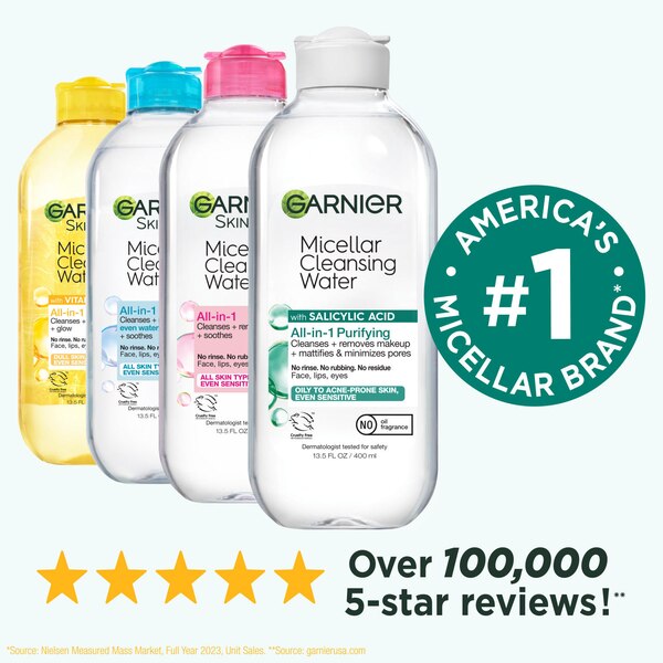 Garnier Micellar Cleansing Water with Salicylic Acid, 13.5 OZ
