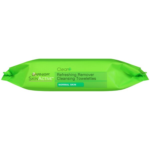 Garnier SkinActive Clean+ Refreshing Remover Cleansing Towelettes, 25/Pack