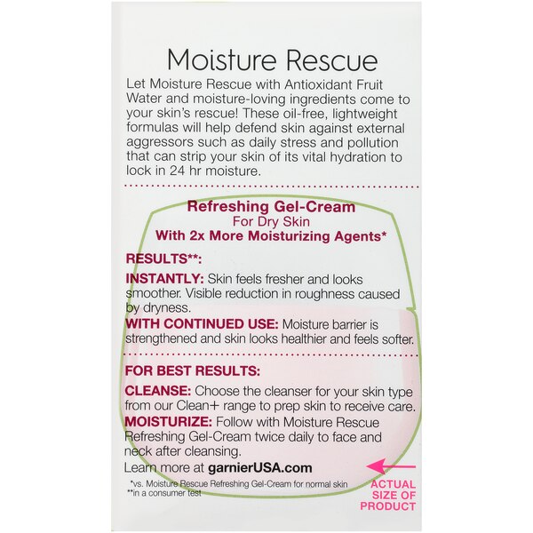 Garnier SkinActive Moisture Rescue Refreshing Gel Cream For Dry Skin, 1.7 OZ