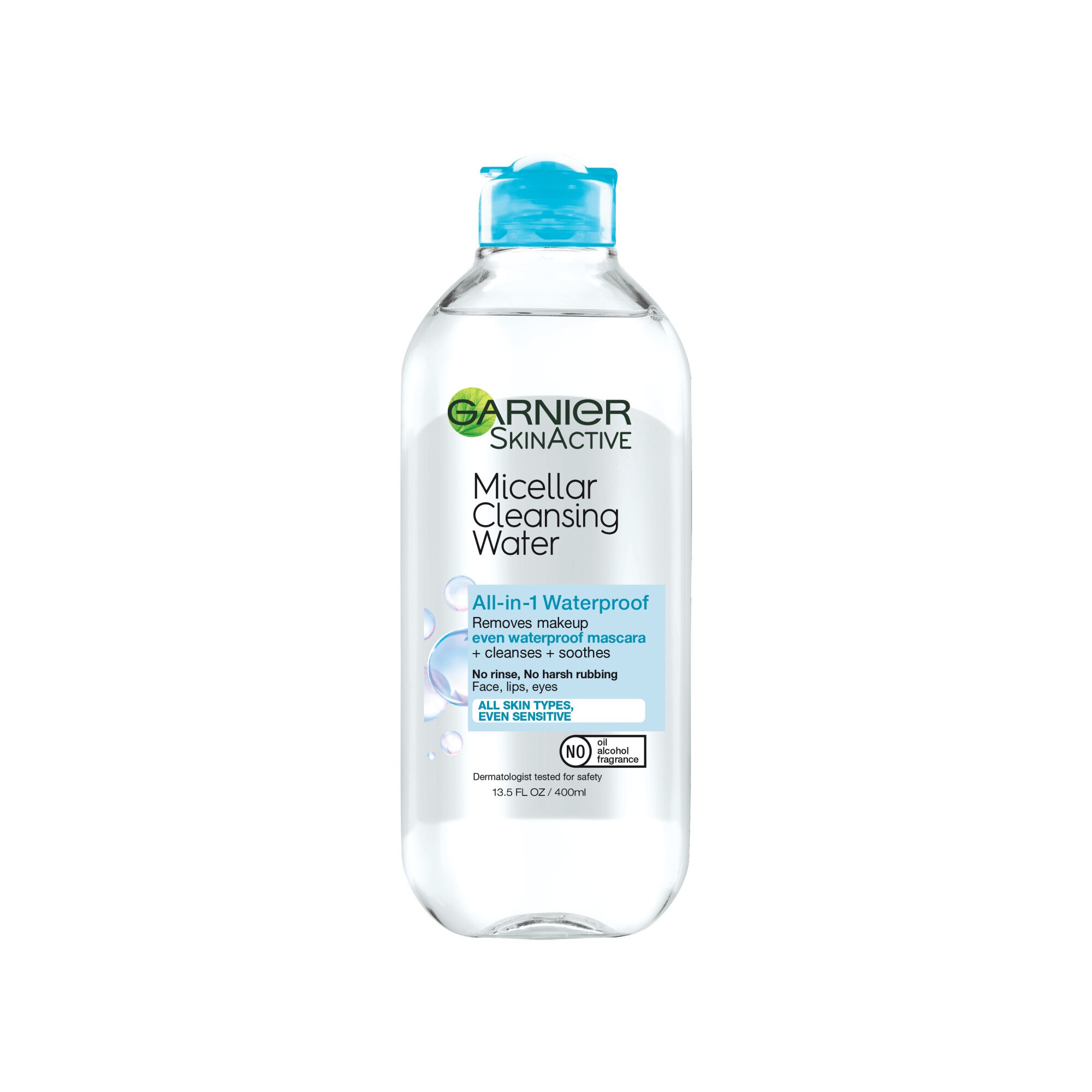 Garnier SkinActive - Agua micelar de limpieza para maquillaje resistente al agua