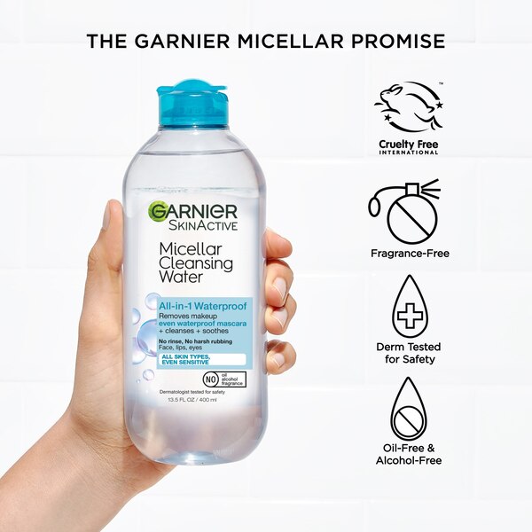 Garnier SkinActive Micellar Cleansing Water, For Waterproof Makeup