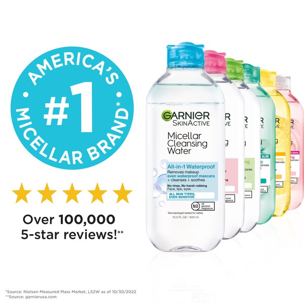 Garnier SkinActive Micellar Cleansing Water, For Waterproof Makeup